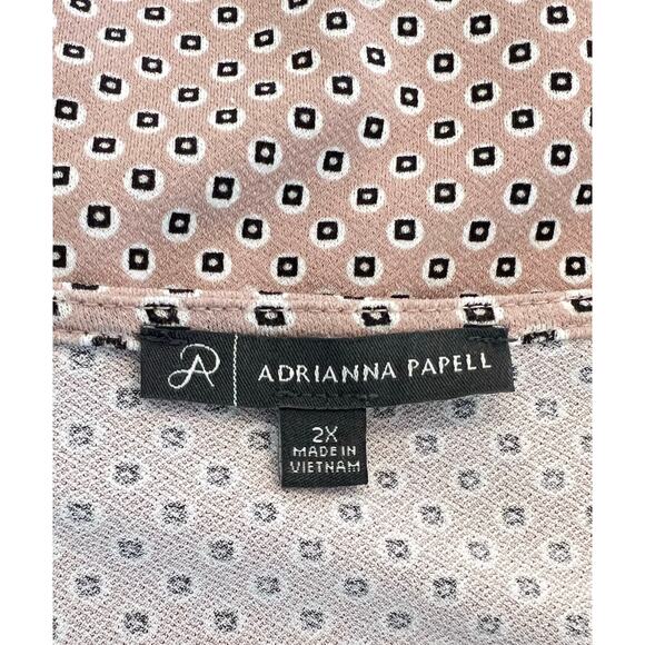 Adrianna Papell V-neck Long 3/4 Sleeve Blouse Top Women's Plus Size 2X Neutral - Picture 2 of 10